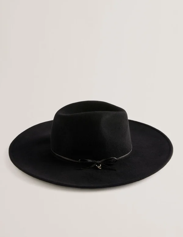 Abbiiio Bow Detail Pure Wool Fedora Hat