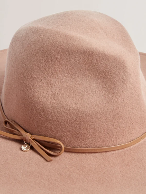 Abbiiio Bow Detail Pure Wool Fedora Hat