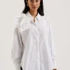 Allai Oversized Corsage Detail Cotton Shirt