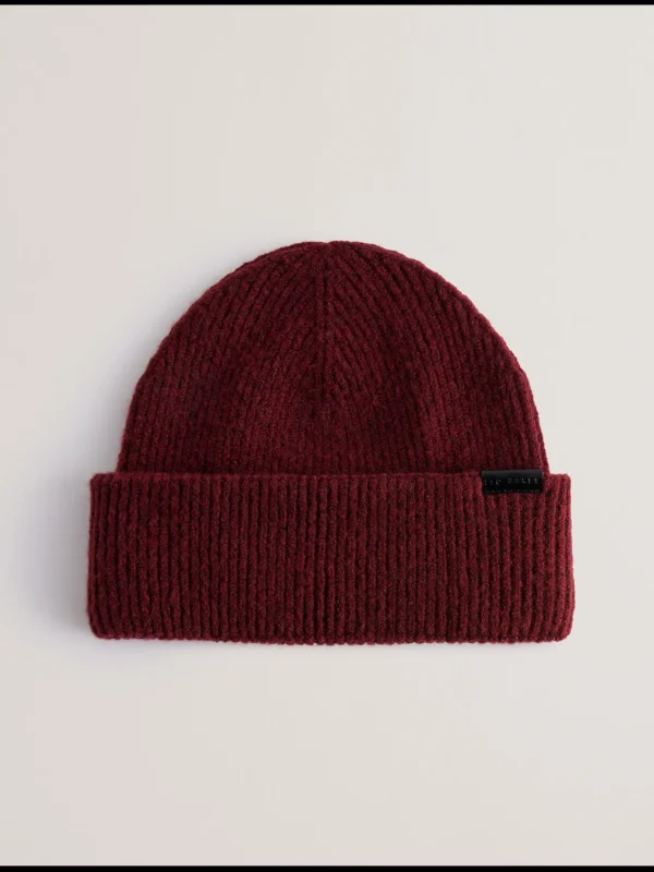 Alliiie Ribbed Knit Turn-Up Beanie Hat