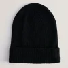 Alliiie Ribbed Knit Turn-Up Beanie Hat