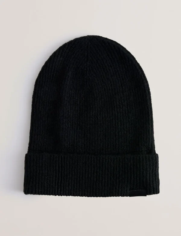 Alliiie Ribbed Knit Turn-Up Beanie Hat