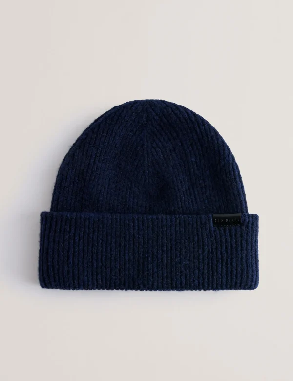 Alliiie Ribbed Knit Turn-Up Beanie Hat