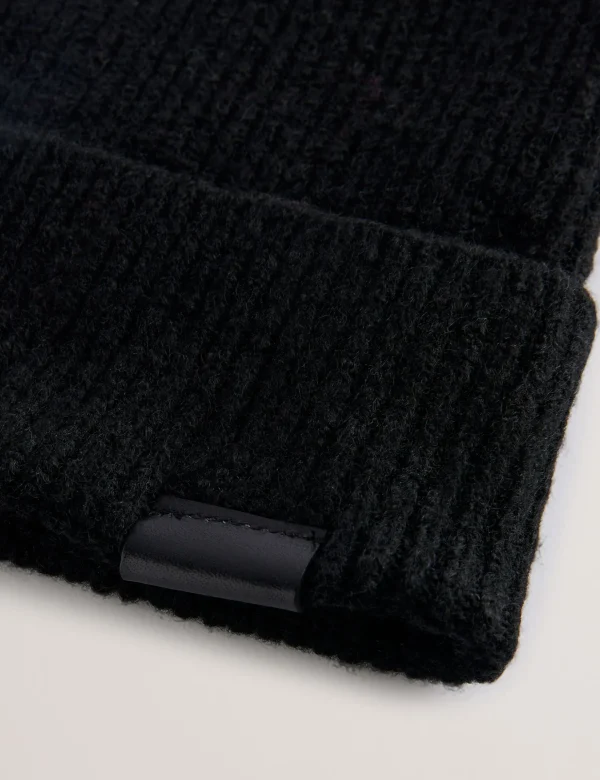 Alliiie Ribbed Knit Turn-Up Beanie Hat