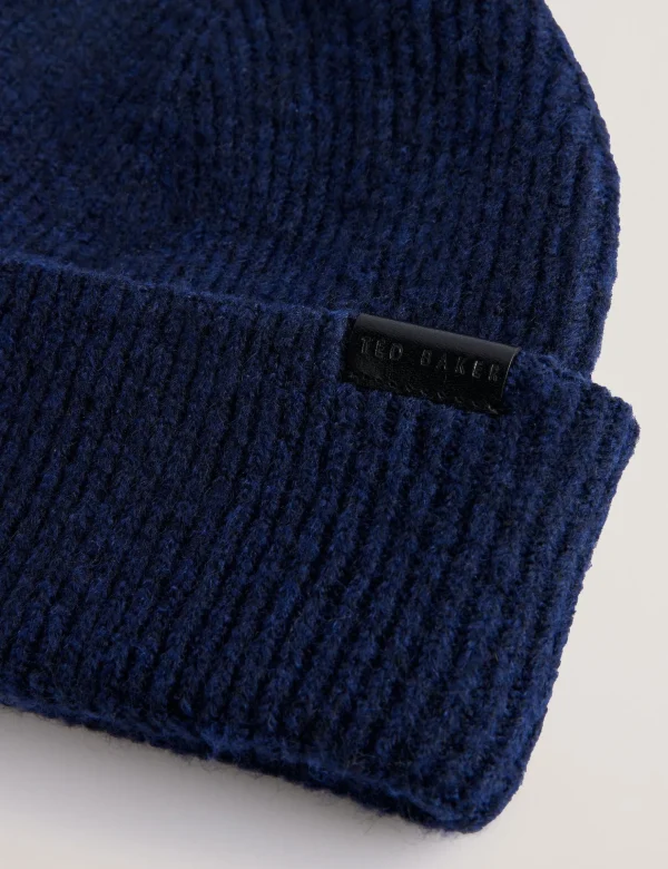 Alliiie Ribbed Knit Turn-Up Beanie Hat