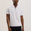 Ansom Short Sleeve Regular Textured Towelling Zip Polo