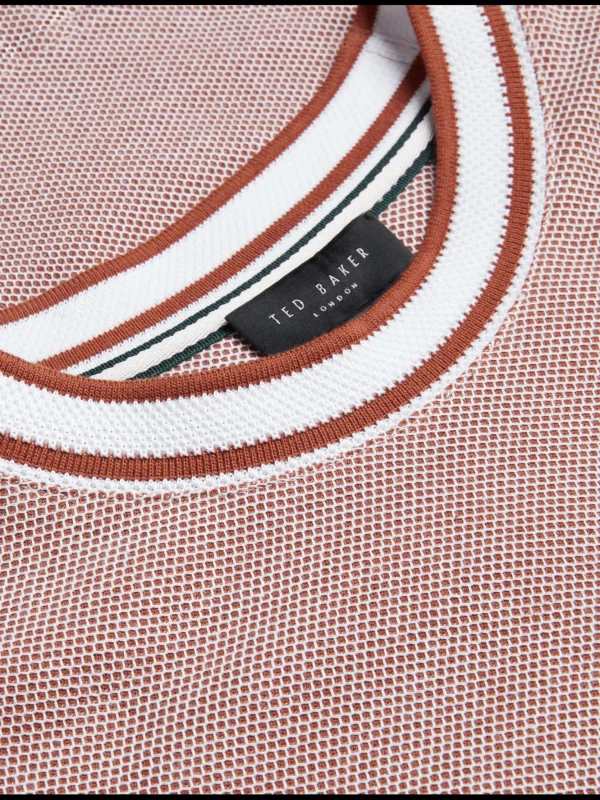 Arlon Textured Stripe Detail Cotton T-Shirt