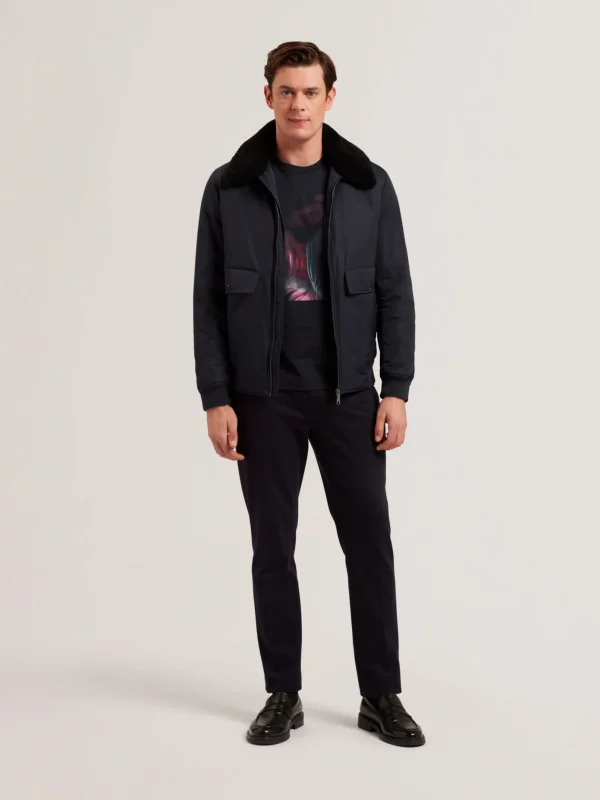 Avitore Bomber Removable Shearling Collar