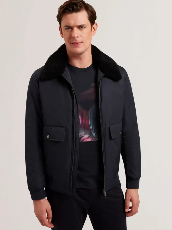 Avitore Bomber Removable Shearling Collar