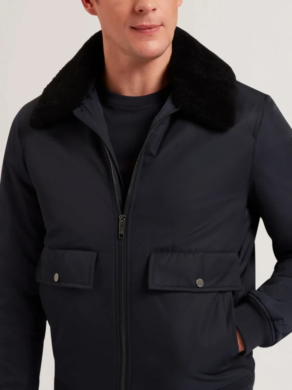 Avitore Bomber Removable Shearling Collar