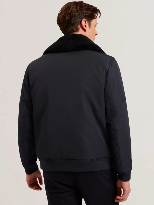 Avitore Bomber Removable Shearling Collar