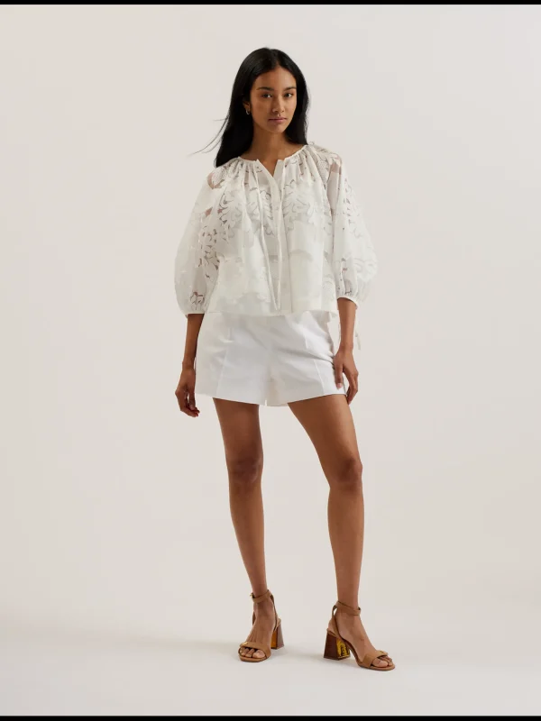 Bacina Lace 3/4 Balloon Sleeve Blouse