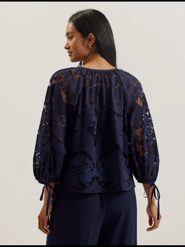 Bacina Lace 3/4 Balloon Sleeve Blouse