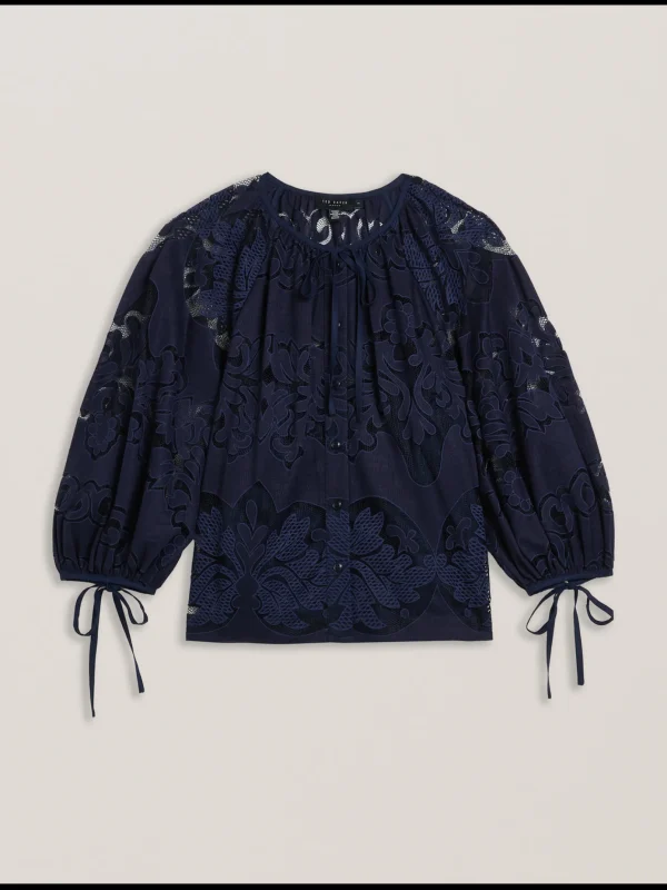 Bacina Lace 3/4 Balloon Sleeve Blouse