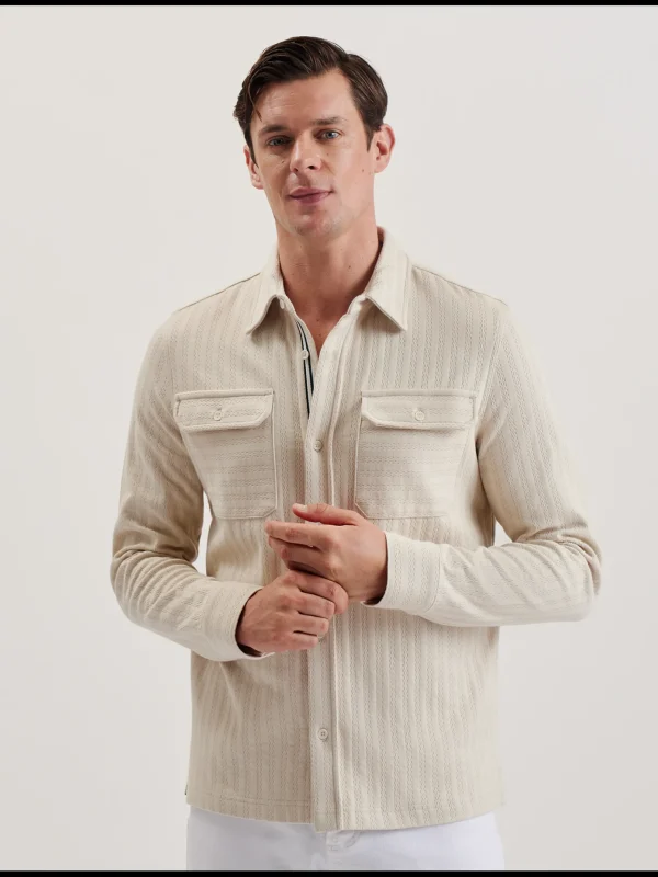 Belza Textured Cotton Utility Pocket Overshirt