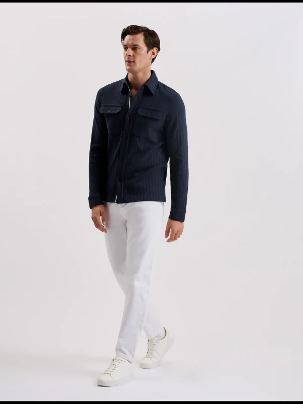 Belza Textured Cotton Utility Pocket Overshirt