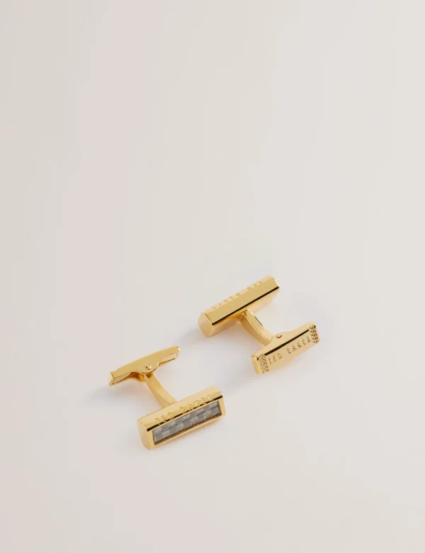 Carbie Carbon Fibre Bar Metal Cufflinks