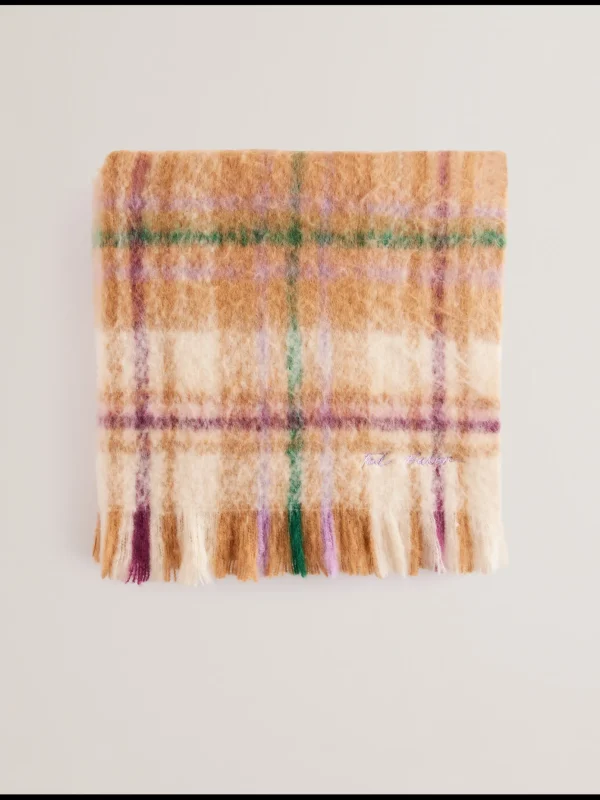 Chellis Checked Fringed Edge Woven Scarf