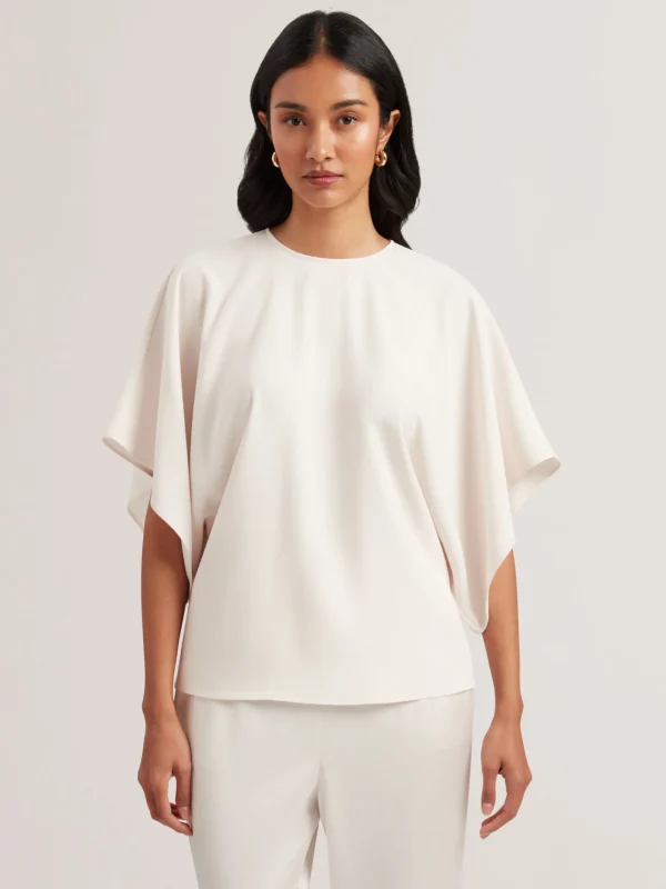 Cherika Batwing Short Sleeve Woven Blouse