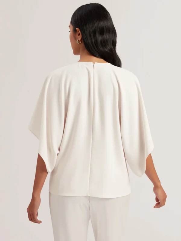 Cherika Batwing Short Sleeve Woven Blouse