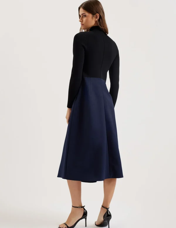 Chira Knit Bodice Midi Dress With Wrap Skirt