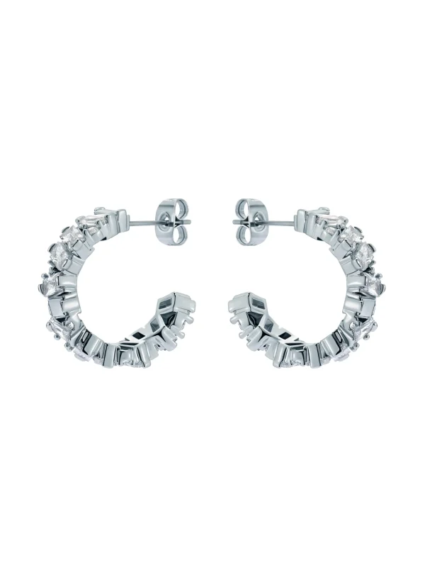 Clarence Crystal Cluster Hoop Earrings