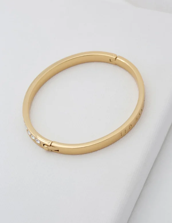 Clemara Crystal Hinge Bangle Bracelet