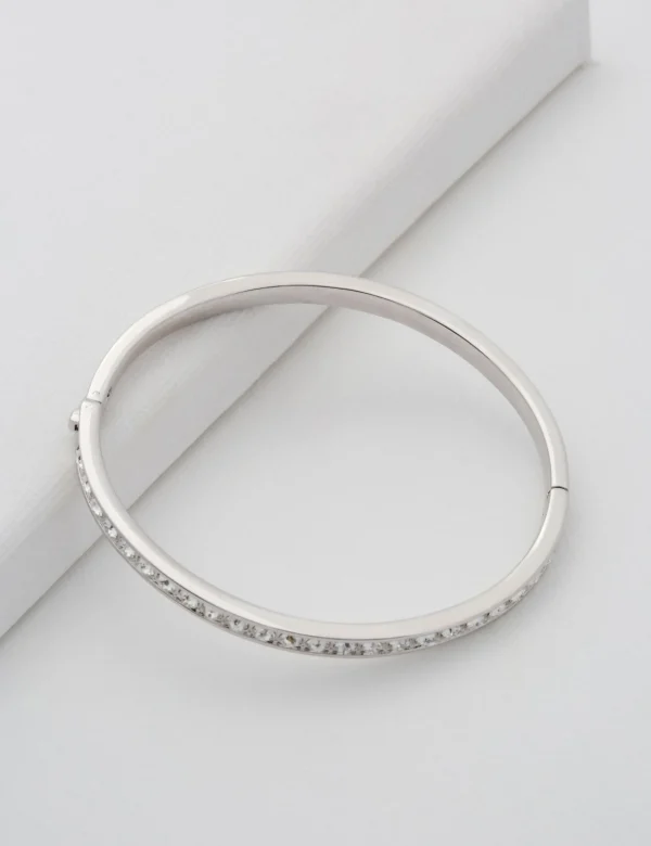 Clemara Crystal Hinge Bangle Bracelet