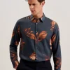 Coltons Leaf Print Long Sleeve Lyocell Shirt