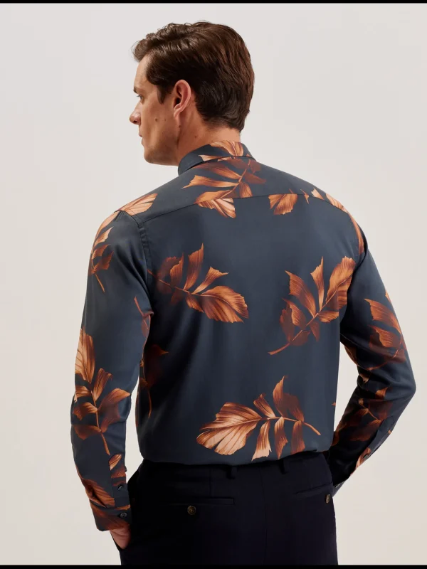 Coltons Leaf Print Long Sleeve Lyocell Shirt