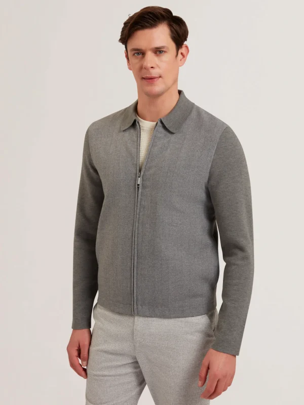 Dejo Long Sleeve Herringbone Full Zip