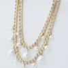 Divinaa Pearl & Crystal Statement Necklace