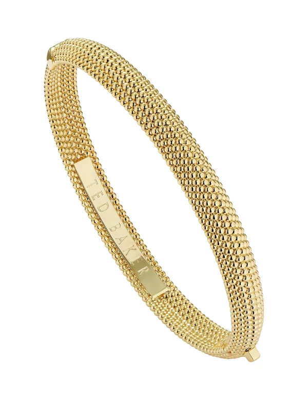 Dotett Dotted Texture Hinged Bangle Bracelet