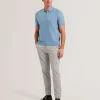 Fourd Short Sleeve Herringbone Zip Polo