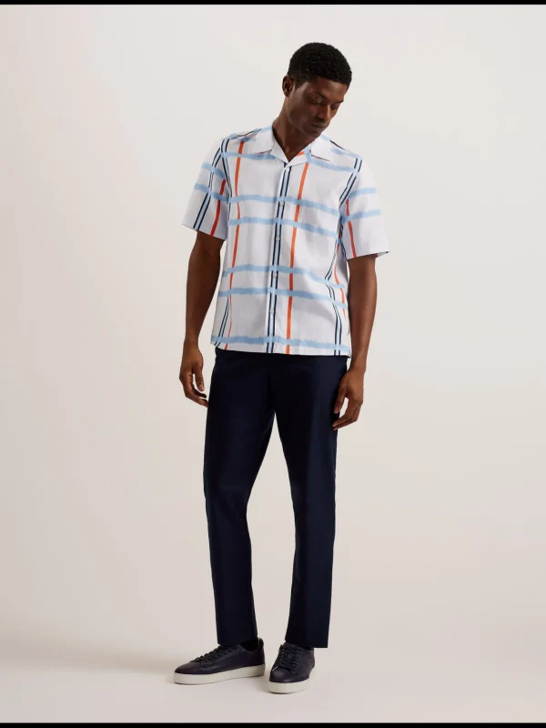 Gardon Check Print Relaxed Short Sleeve Shirt