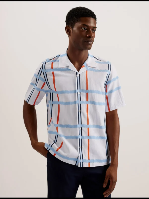 Gardon Check Print Relaxed Short Sleeve Shirt