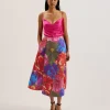 Joralee Printed Wrap Midi Skirt