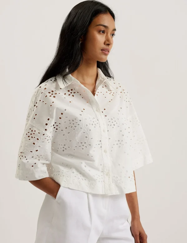 Kilkis Broderie Cropped Shirt