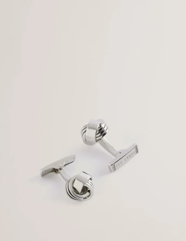 Knoted Knotted Shiny Metal Cufflinks