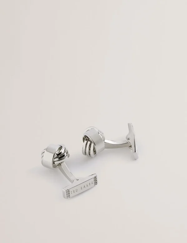 Knoted Knotted Shiny Metal Cufflinks