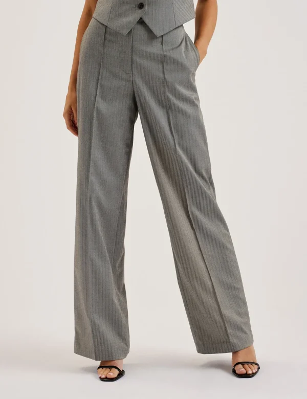 Koat Herringbone Wide Leg Tailored Trousers