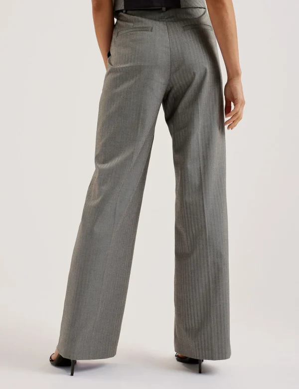 Koat Herringbone Wide Leg Tailored Trousers