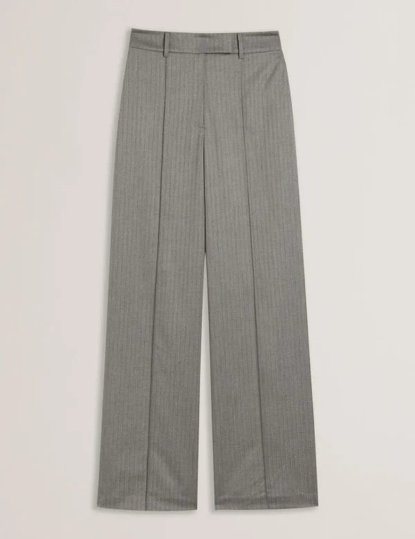 Koat Herringbone Wide Leg Tailored Trousers