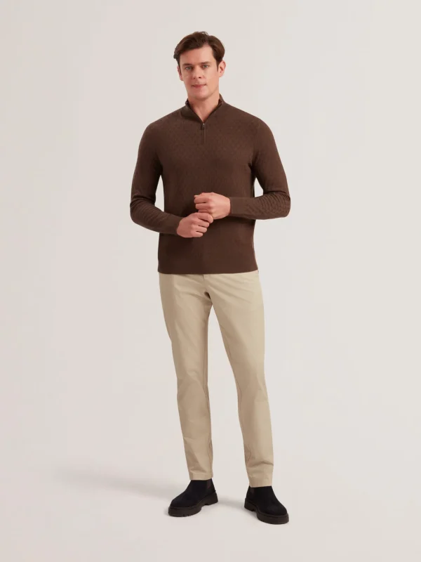 Kurnle T Knit Half Zip Funnel Neck Jumper