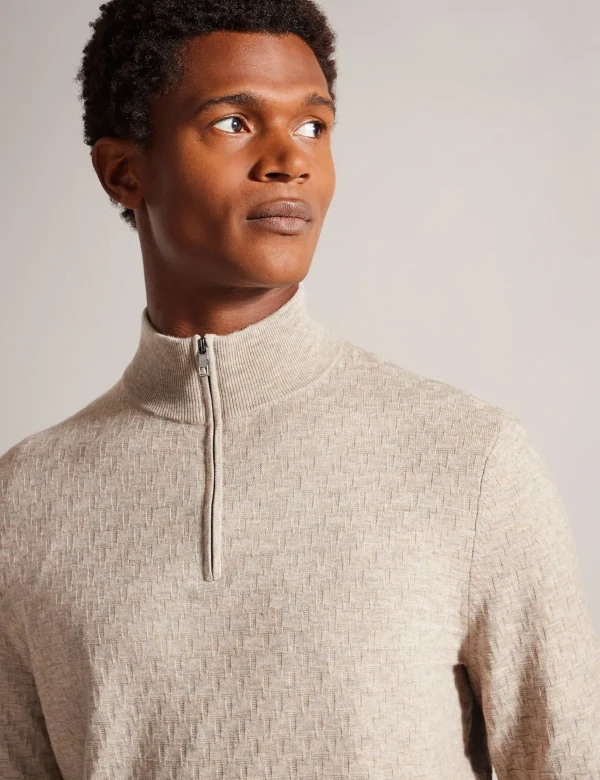 Kurnle T Knit Half Zip Funnel Neck Jumper