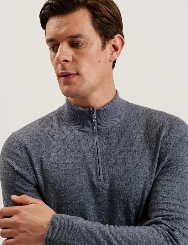 Kurnle T Knit Half Zip Funnel Neck Jumper