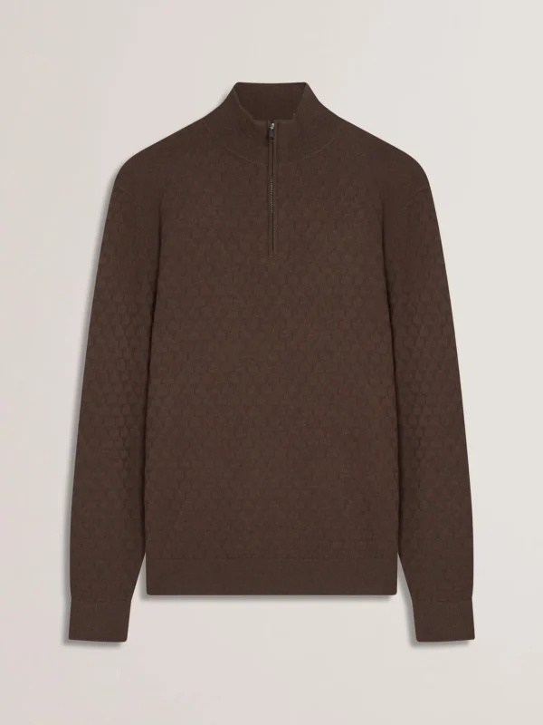 Kurnle T Knit Half Zip Funnel Neck Jumper