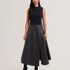 Labasa Sleeveless Knit Faux Leather Midi Dress