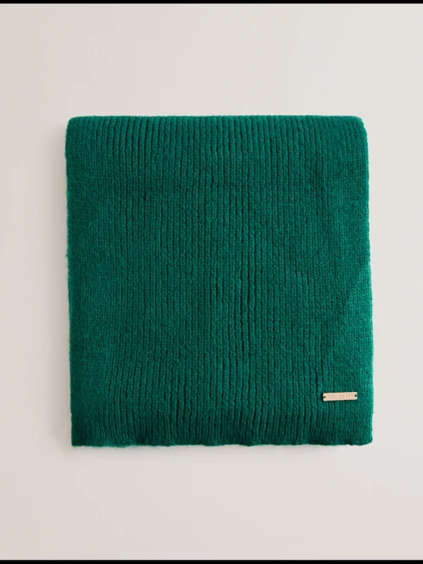 Lidiies Ribbed Wool Blend Knitted Scarf