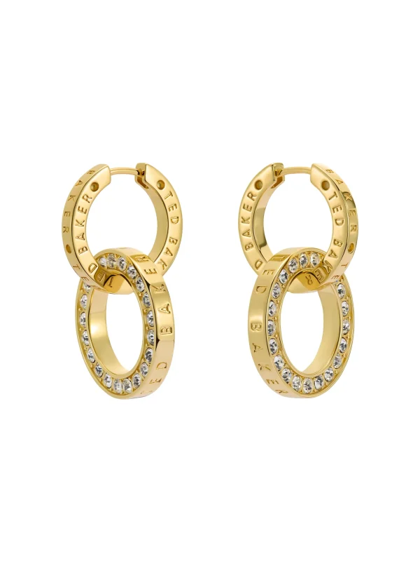 Lina Double Link Crystal Drop Earrings